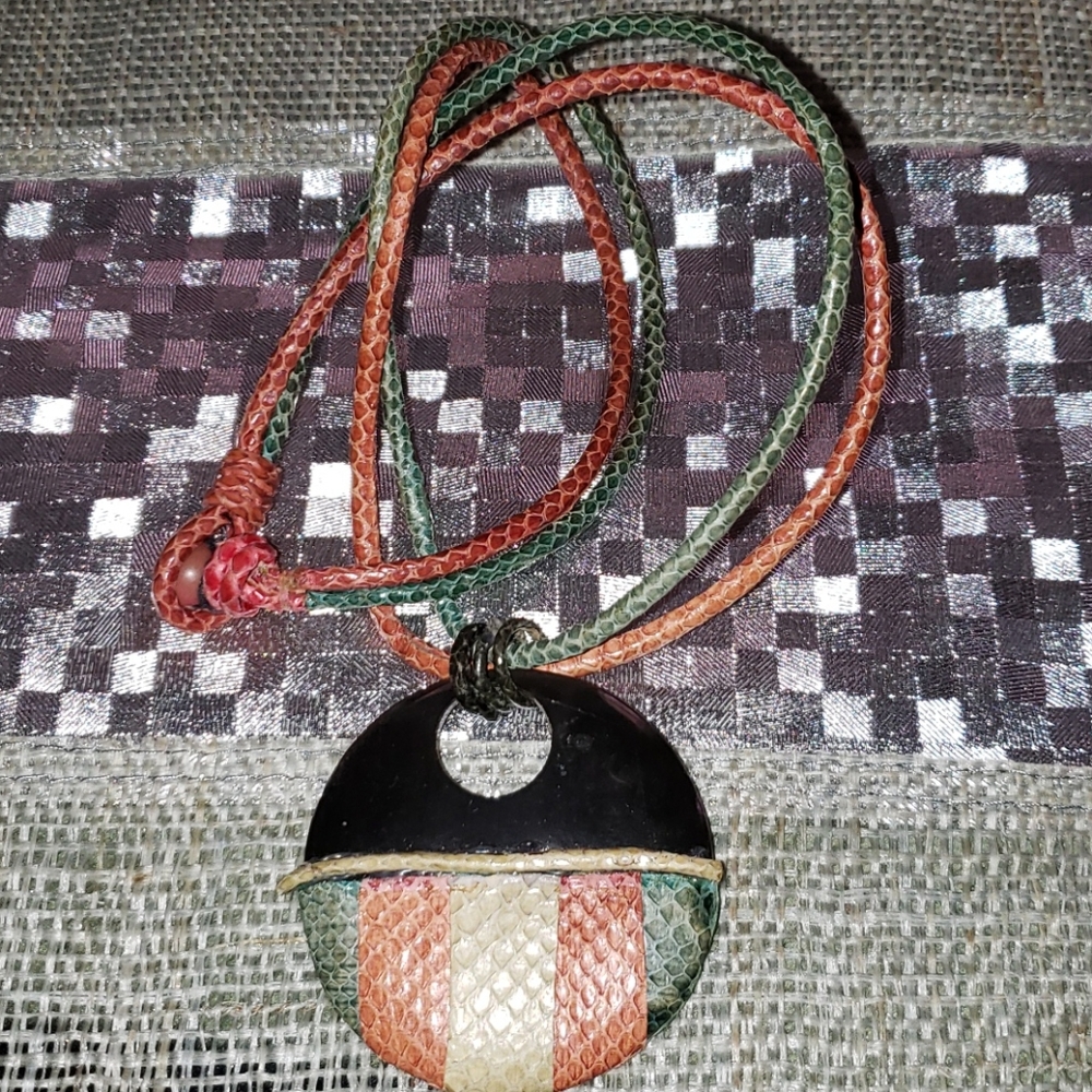 Vintage python necklace